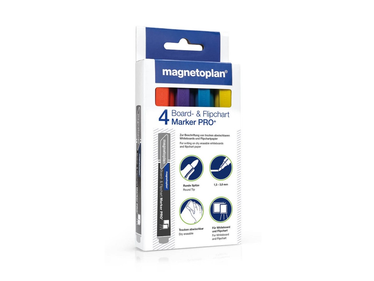 Magnetoplan Board- und Flipchartmarker Pro+ (Tafelmarker Retro Farben) 